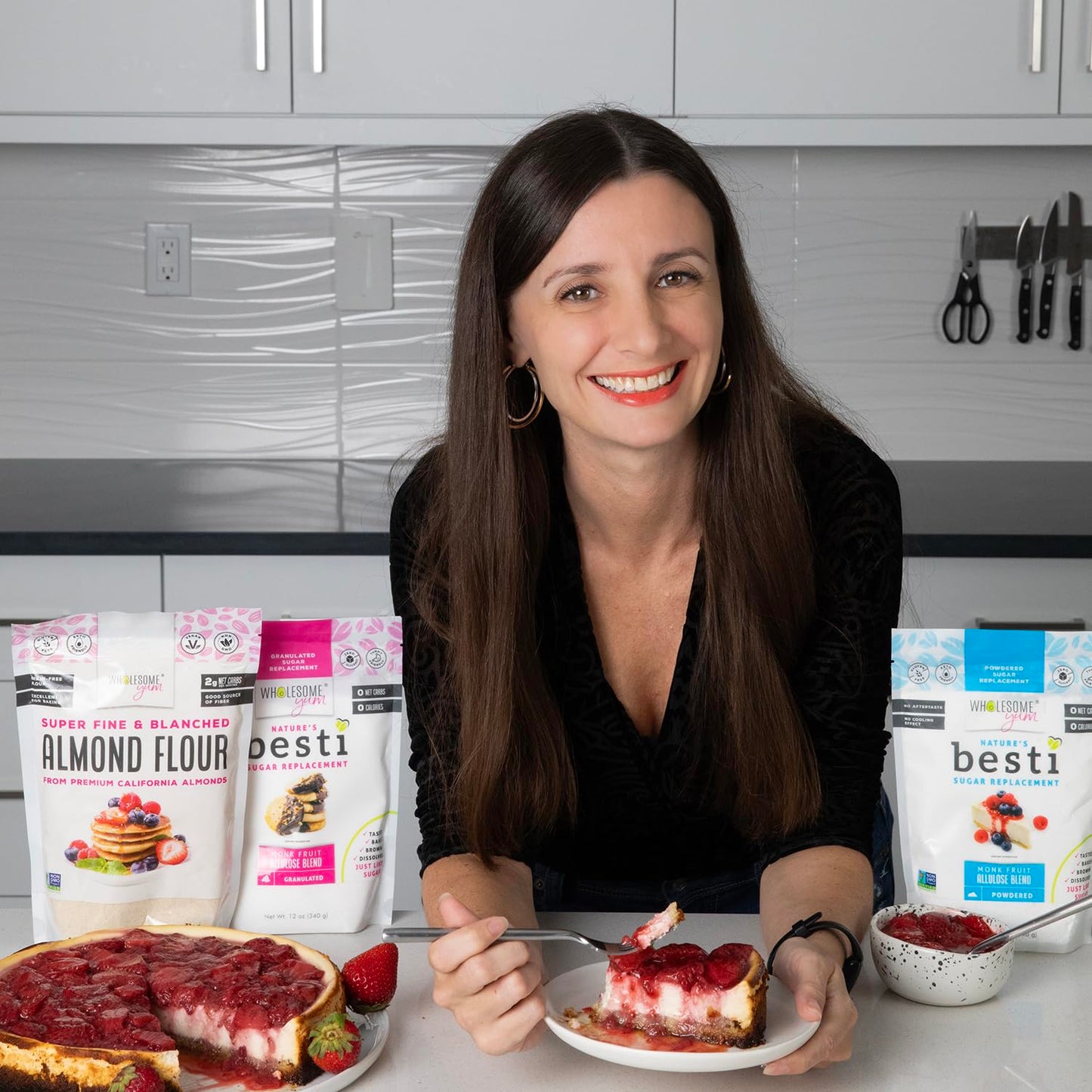 Wholesome Yum Besti Natural Sugar Substitute - Keto Granulated Monk Fruit Sweetener Blend With Allulose (No Erythritol) - Non GMO, Zero Calorie, Zero Carb, Sugar Free, No Aftertaste (12 oz, 2 Pack)