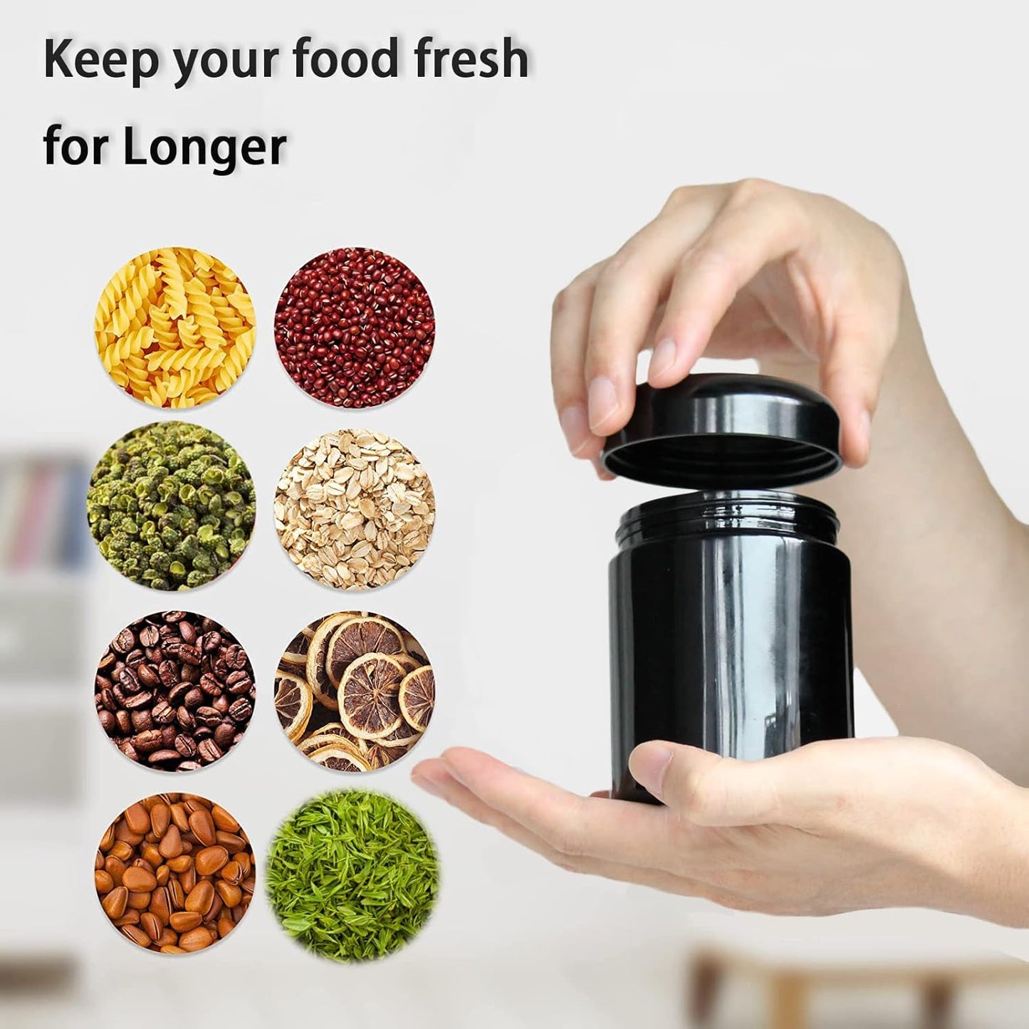 Black Glass Airtight Storage Container Jar 150ml with UV Protection for Spice Coffee