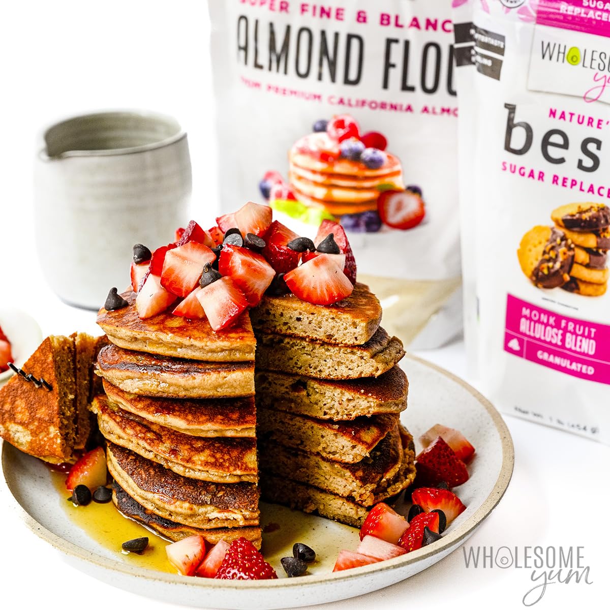 Wholesome Yum Premium Fine Blanched Almond Flour For Baking & More (16 oz / 1 lb) - Low Carb, Gluten Free, Non GMO, Keto Friendly Flour Substitute With Ground Almonds (Pack of 2)