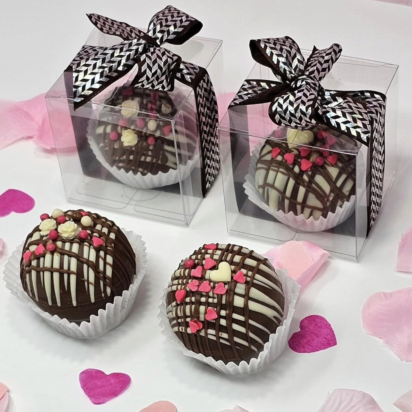 100 Pack 3x3x3 Inch Clear Plastic Bakery Boxes for Hot Chocolate Bombs, Small Pastries & Cookies