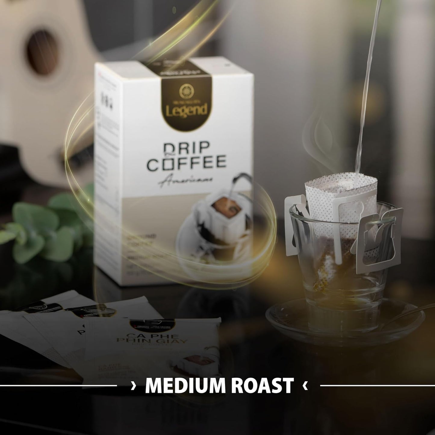 TRUNG NGUYEN LEGEND VIETNAMESE BLEND Signature Hand Drip Coffee Bag, Single-Served Pour Over, Portable Filter Bag for Travelling & Camping, Energy Blend with Rich Flavorful Taste (10 Packets/Box)