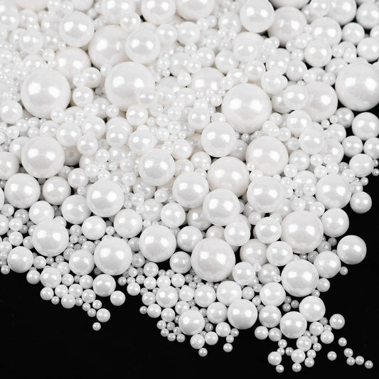 White Pearls Sprinkles for Cake Decorating 3.5 Ounces, Edible Sugar Candy Cupcake Topper, Cookies, Ice Cream Toppings Cake Decorations for Wedding Party Anniversary