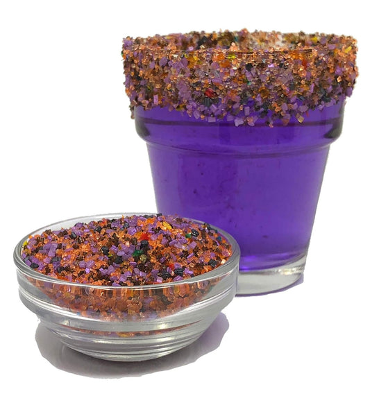 Snowy River Halloween Cocktail Sugar - Naturally Colored Orange & Black Sugar for Cocktail Rimming, Baking & Decorating, Medium Crystal (Halloween, 3oz Gift Bottle)