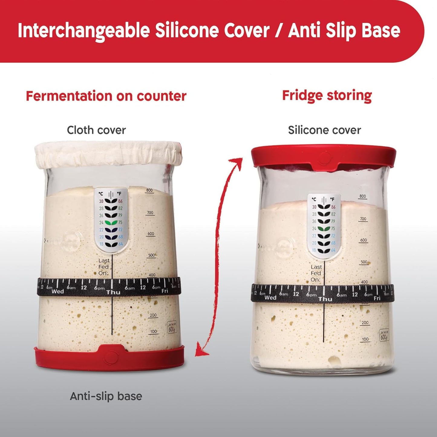 KneadAce Bread Lame & Sourdough Starter 34oz Pro Jar Kit