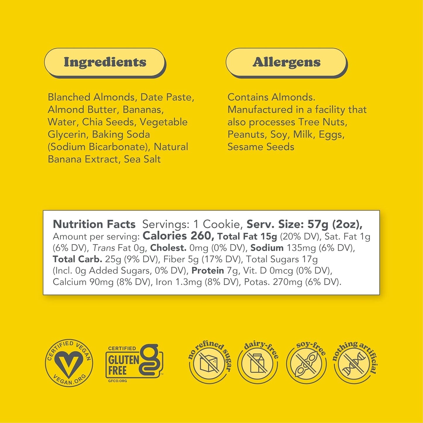 Love + Chew Superfood Soft Baked Cookies, Banana Bread Flavor, Plant Based Cookie Made With Almonds, Chia Seeds, & Bananas for Kids and Adults, Vegan Snacks, Gluten Free, Paleo, Non GMO, 10 Pack