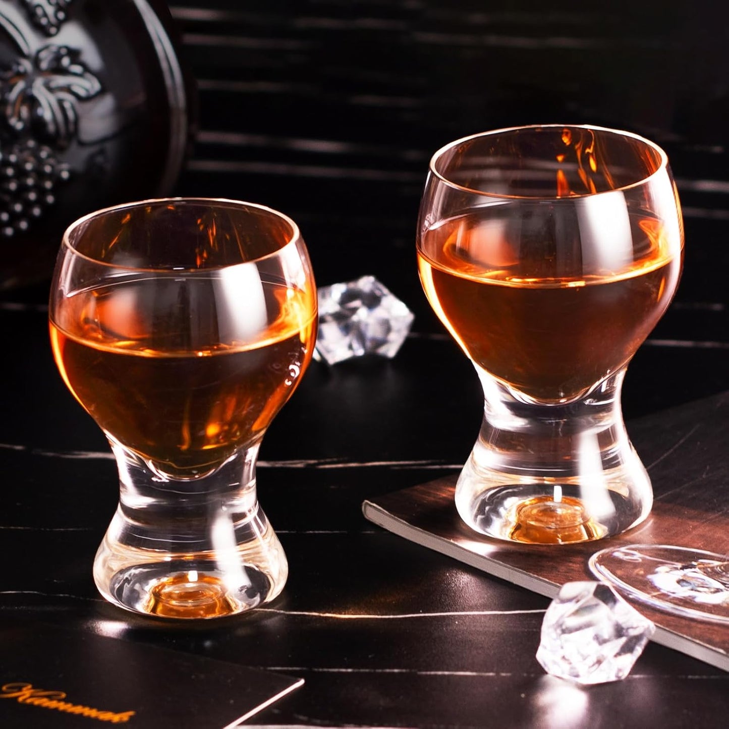 KAMMAK Shot Glasses Set of 2, 60ml/2oz Clear Espresso Shot Glass with Heavy Base for Bar Restaurants Home, Small Whiskey Shot Glass for Vodka, Whiskey, Tequila, Spirits & Liquors