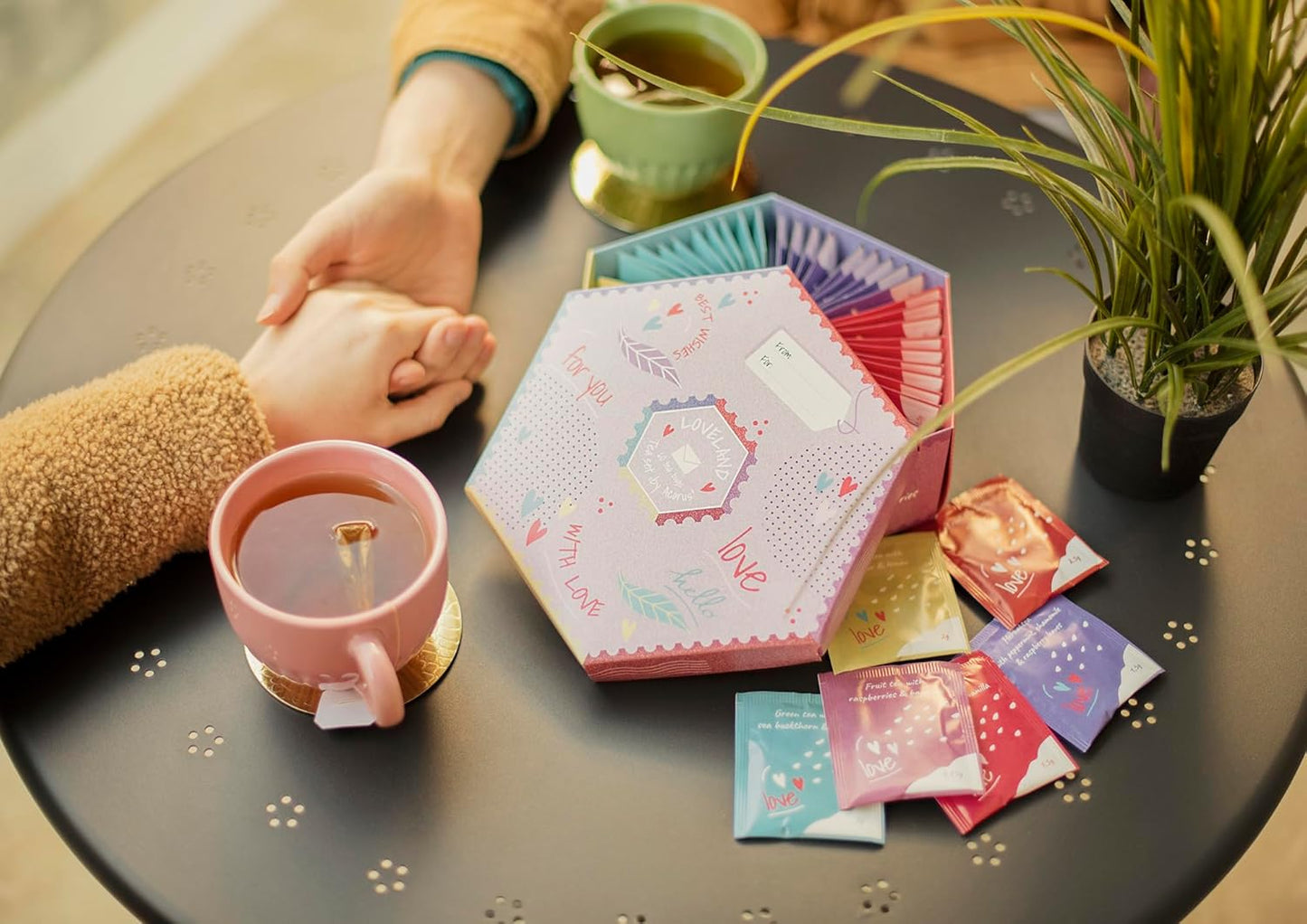 ACORUS Wellness & Loveland Tea Sets, Natural Assorted Herbal Tea Hamper Box Gift Sets, Large Variety of 120 Tea Bags, 12 Flavours