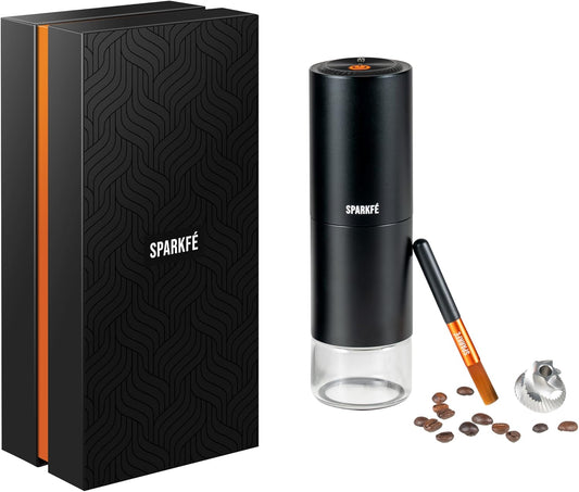 Portable Electric Coffee Grinder, Rechargeable Handheld Grinder with Stainless Steel Conical Burr, Adjustable Grind Settings, for Espresso, Moka, Pour Over, French Press, Cold Brew, Obsidian