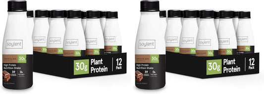 Soylent Chocolate High Protein Shake, 30g Complete Protein, Vegan, Dairy Free and 0g Sugar, Ready to Drink Protein Drinks, 11 Oz, 24 Pack