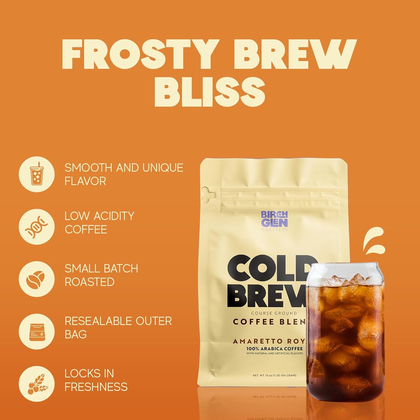 Birch Glen Roasters Cold Brew Coffee | Flavored Coarse Ground Coffee | Artisanal Roasting | 100% Arabica |1 LB | Pumpkin