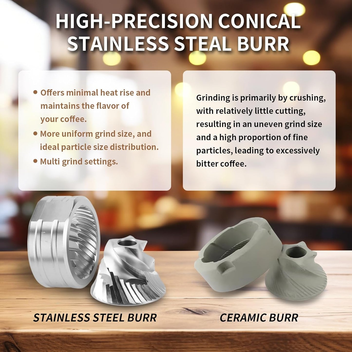 New MB1 Manual Coffee Grinder, Stainless Steel Conical Burr Coffee Grinders, Easy Cleaning, Hand Espresso Grinder Adjustable Settings for Pour Over,Cold Brew Travel Gift (Gray)