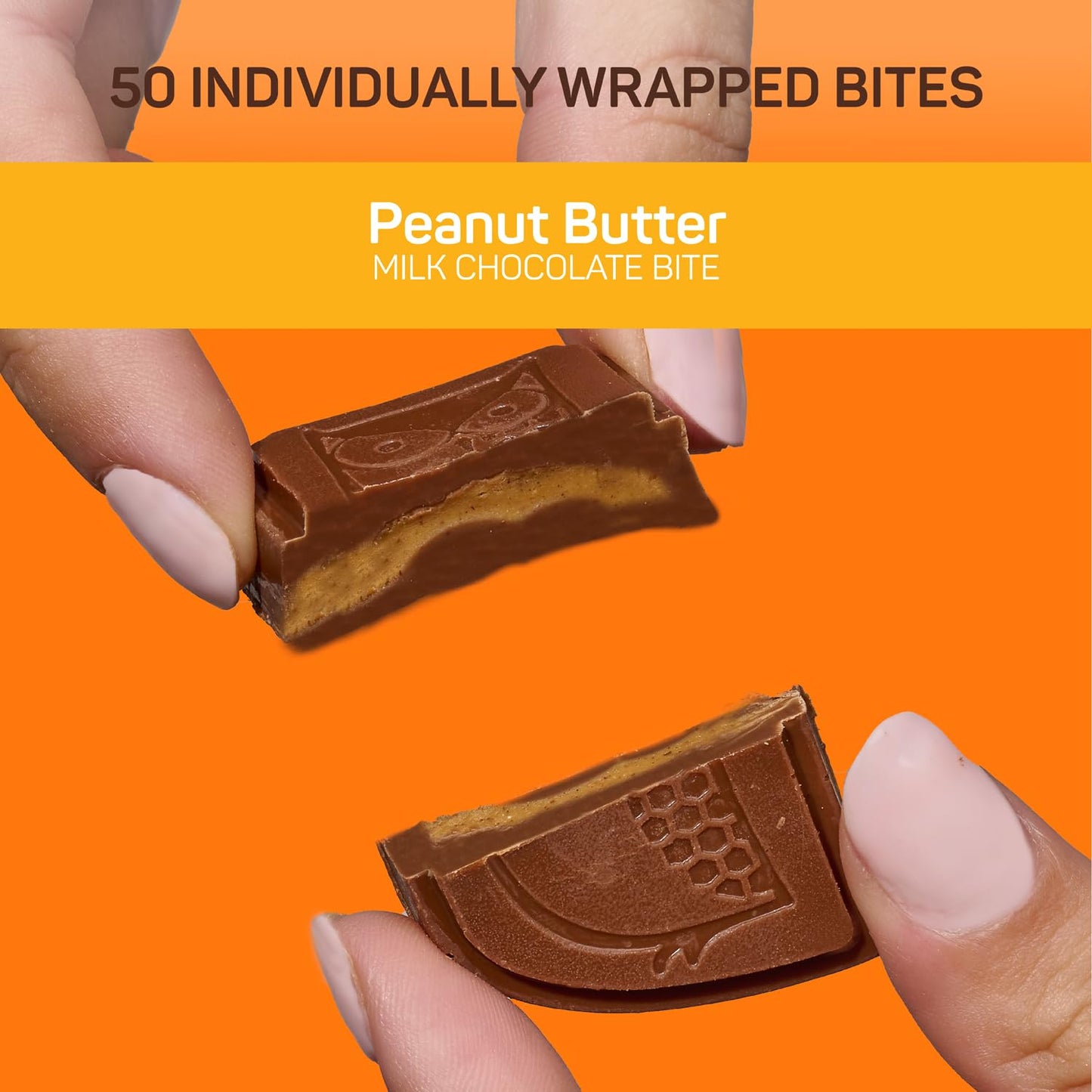 AWAKE - Caffeinated Chocolate Bites - Peanut Butter Milk Chocolate, 50 Bites - 50mg Caffeine - Wrapped Energy Bites - Coffee Alternative - Fairtrade, Gluten Free, Non GMO - 0.48oz