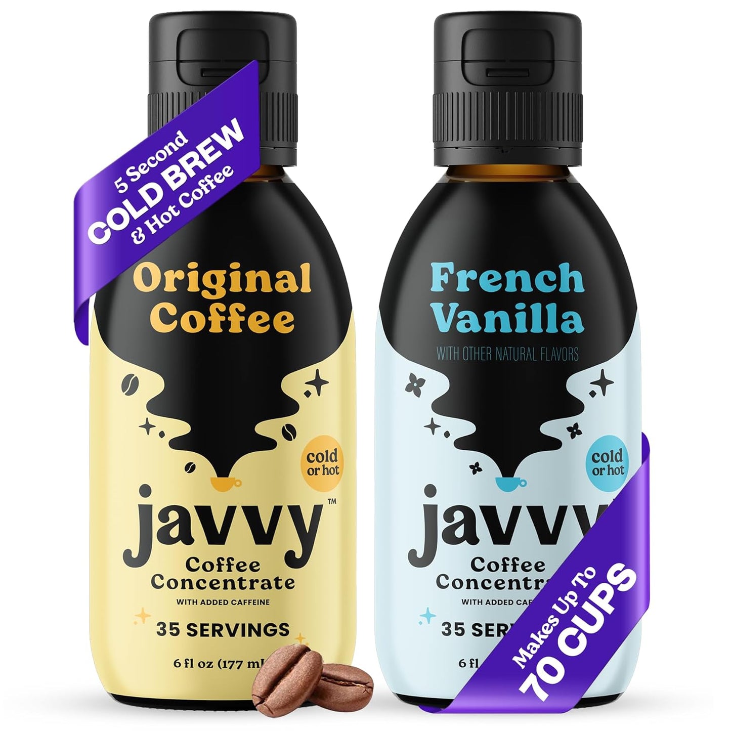 Coffee Concentrate Bundles - Cold Brew Coffee, Perfect for Hot or Iced Instant Coffees, Hot Drinks, Cold Brew Concentrate - Original & French Vanilla