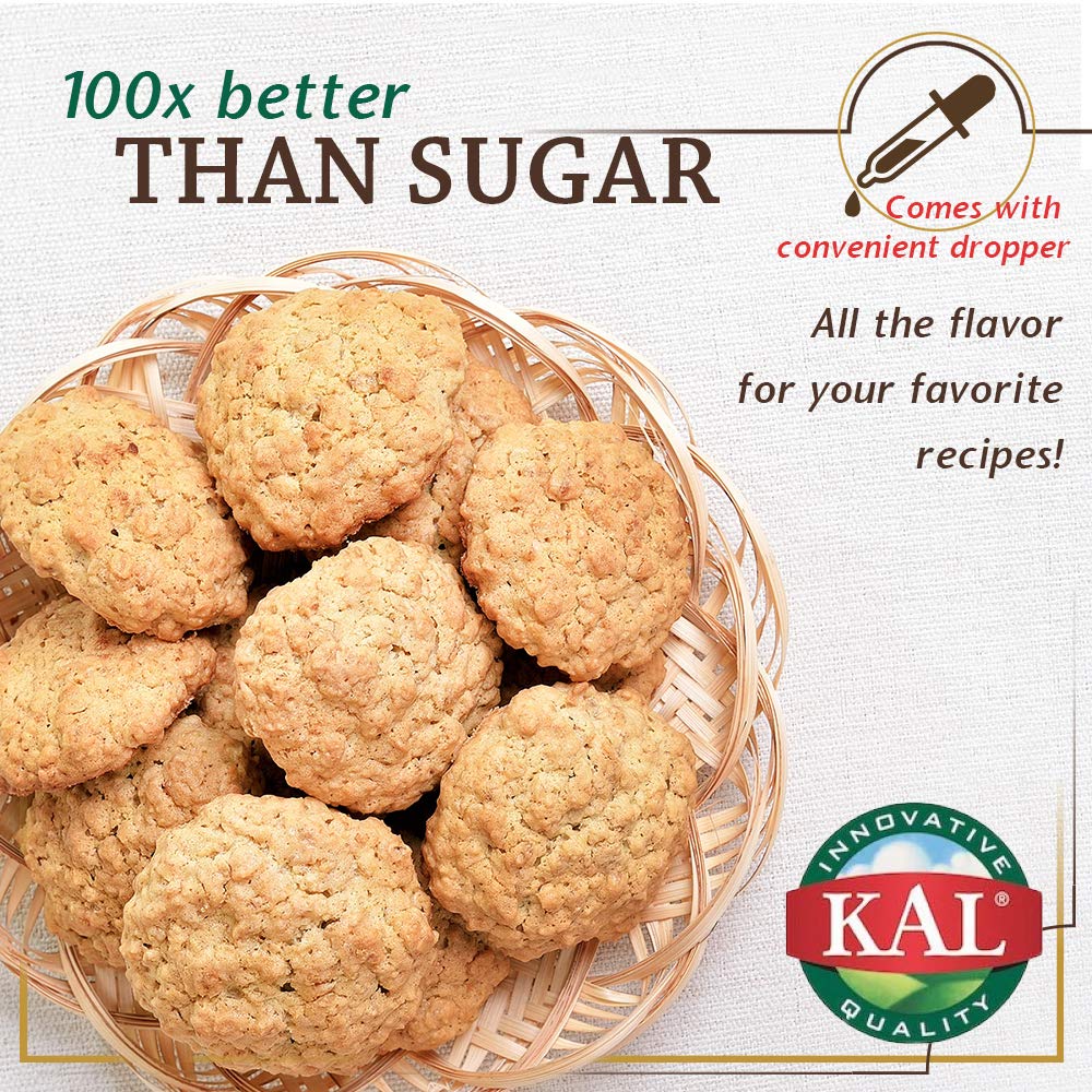 KAL Sure Stevia Extract Zero Calorie Sweetener, Low Carb, Plant Based Liquid Stevia Drops, Great Taste, Zero Sugar, Low Glycemic & Perfect for a Keto Diet, 60-Day Guarantee, Approx. 1555 Servings, 8oz