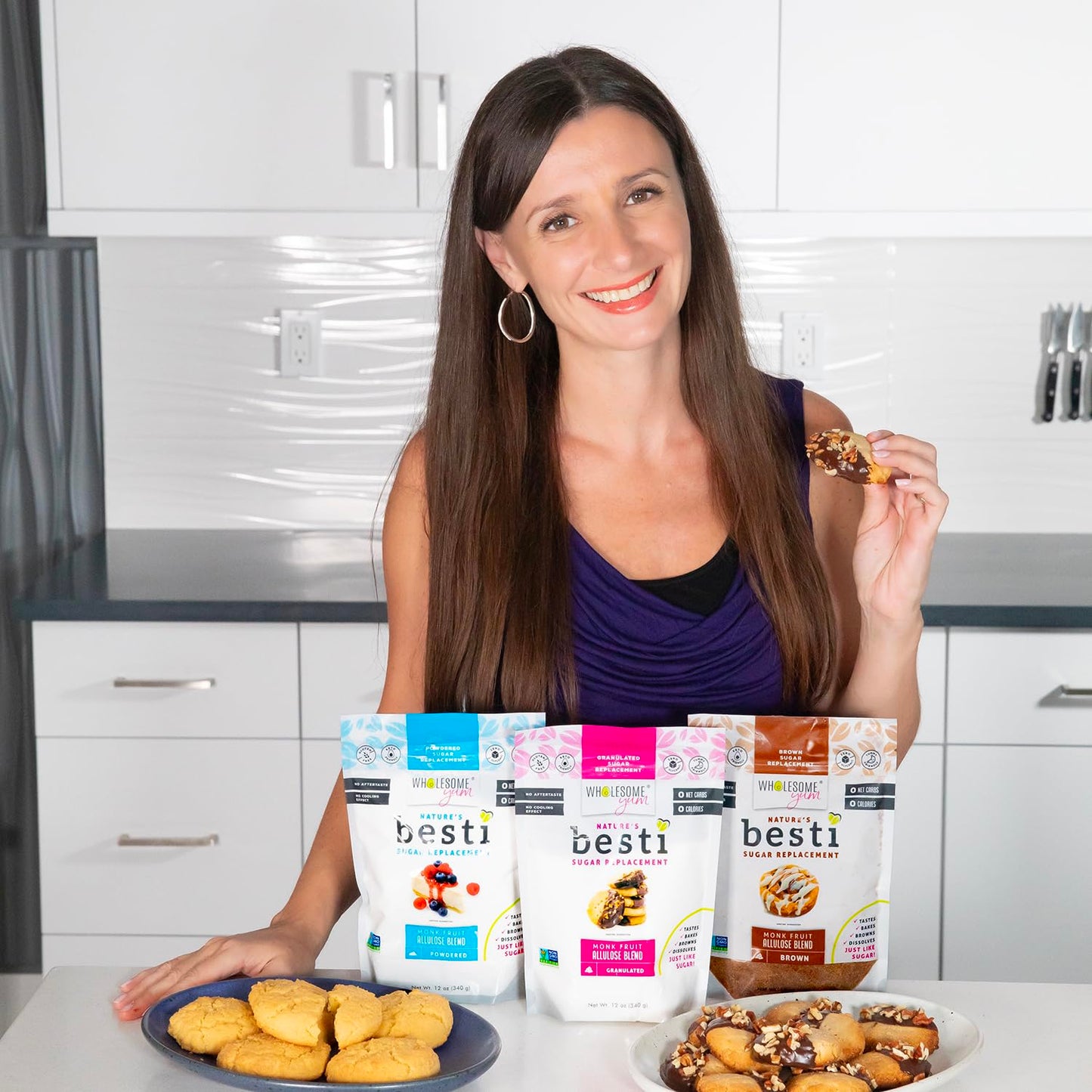 Wholesome Yum Besti Natural Brown Sugar Substitute - Keto Brown Monk Fruit Sweetener Blend With Allulose (No Erythritol) - Non GMO, Zero Carb, Zero Calorie, Sugar Free, No Aftertaste (12 oz)