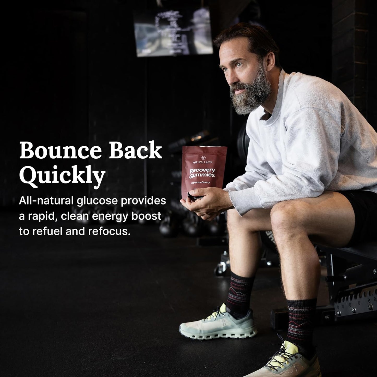 Recovery Gummies Restore - Tart Cherry Gummies for Muscle Recovery - Hibiscus Cherry Flavor with Antioxidants & Electrolytes Combats Soreness, Boosts Energy - Vegan, Non-GMO, Gluten-Free - 90ct