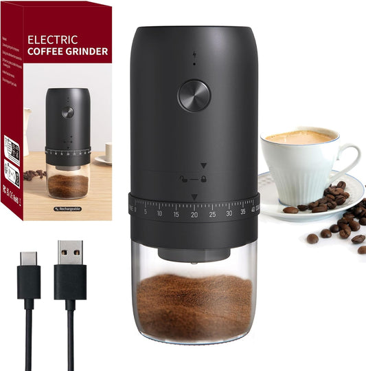 Portable Battery Powered Burr Coffee Grinder with 40 Adjustable Settings and 35g Capacity, 1800mAh Rechargeable Coffee Bean Grinder with Conical Ceramic Burr for Travel, Camping, Office, Espresso etc