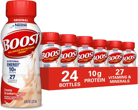 BOOST Original Ready to Drink Nutritional Drink, Creamy Strawberry, 8 fl oz (Pack of 24)