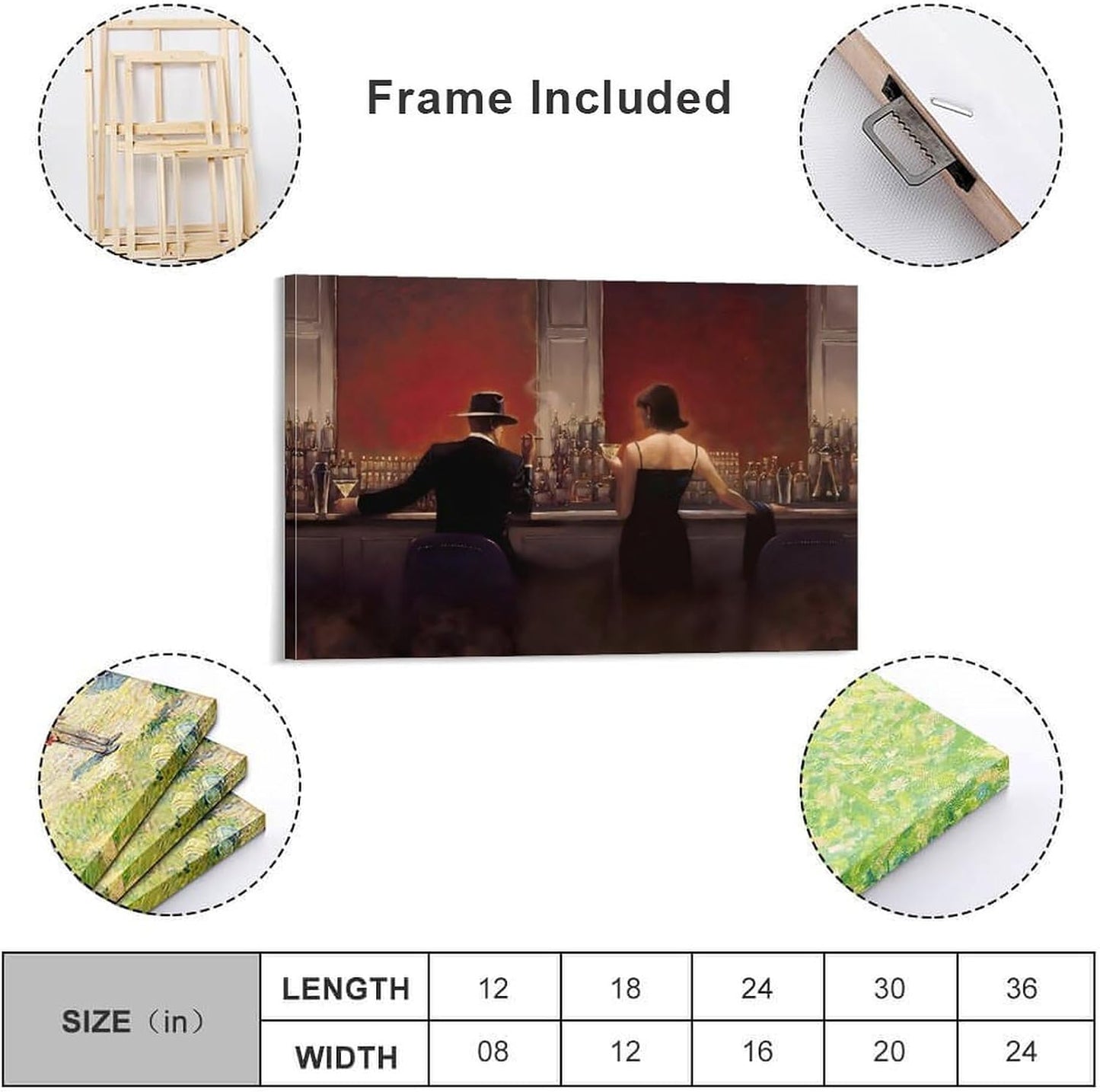 Of Men And Women Drinking In A Bar Cigar Canvas Printing Posters Bathroom Decor for Home Toilet Restroom 12x18inch(30x45cm)