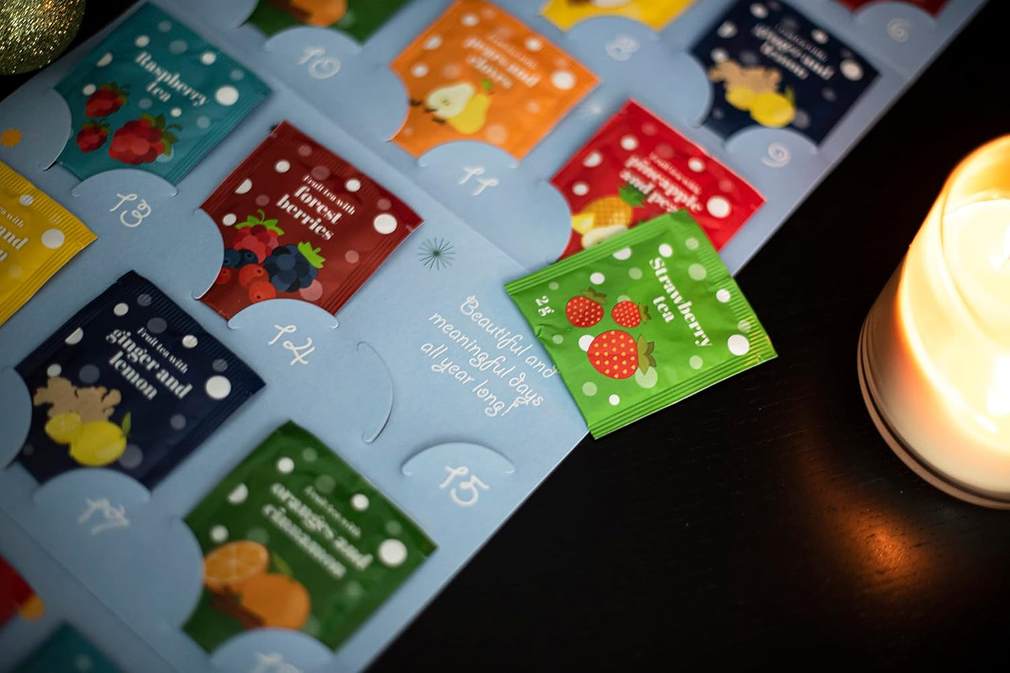 Tea Advent Calendar 2025 by Acorus – 8 Christmasy flavors – 24 tea bags For The Christmas Countdown – Gift Idea For Festive Winter Period