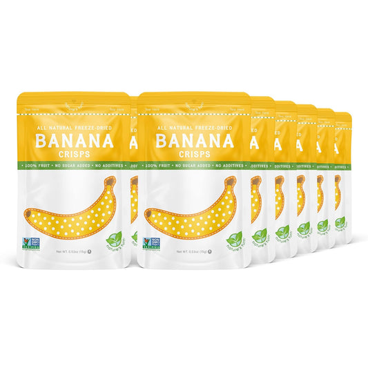 Nature’s Turn Freeze-Dried Banana Crisps – Healthy, Gluten-Free, Crispy & Delicious, Plant-Based Snack, Ideal for Cereal, Smoothies, School Lunches, & On-the-Go, Bags of 12 (0.53 oz Each)