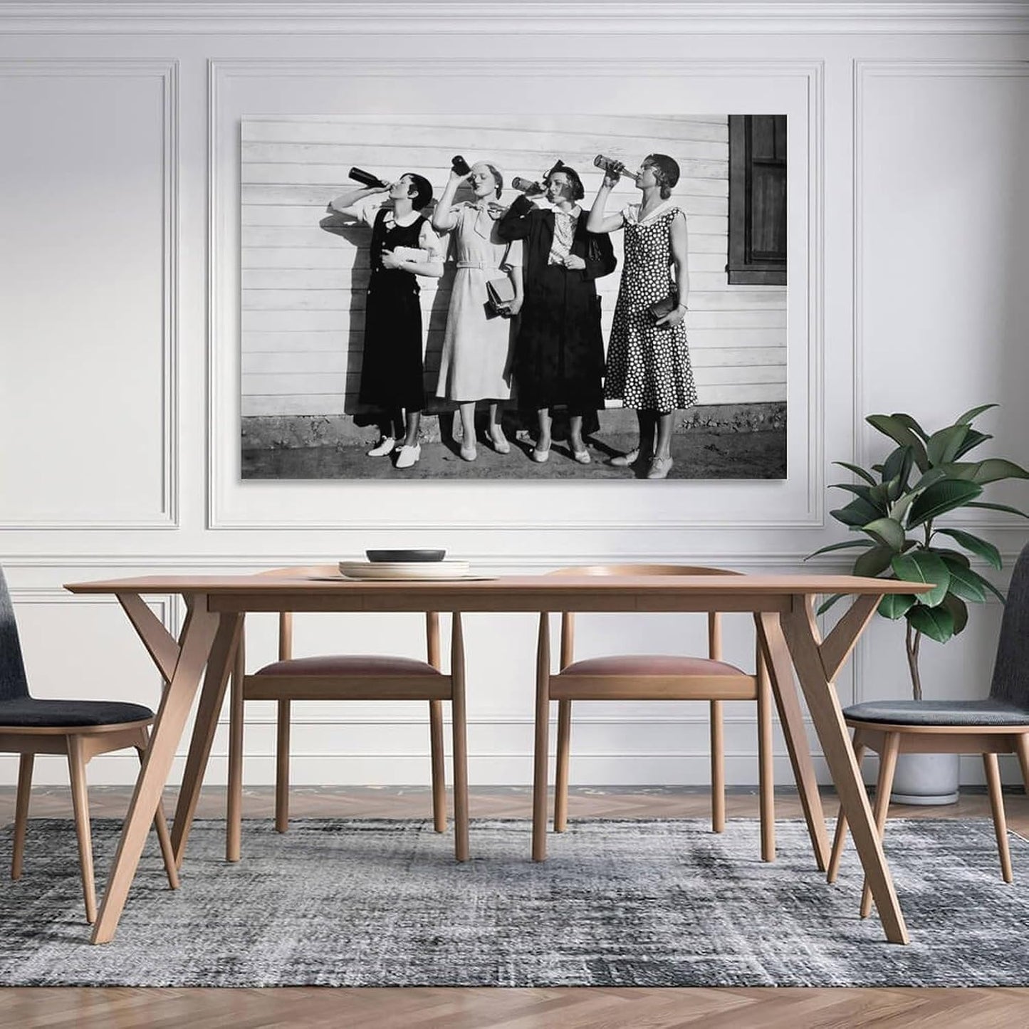 Women Drinking Beer Bar Decor Speakeasy Wall Art Vintage Prohibition Era Canvas Printing Art Painting Poster, for Home Bar Brewery Tavern Pub Wall Decoration 16x24inch(40x60cm)