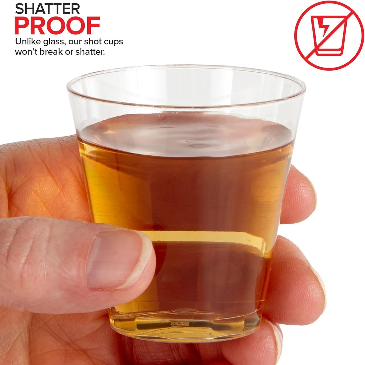 Stock Your Home 2 oz Shot Glasses - 250 Mini Plastic Shot Glasses (2oz) Clear Disposable Cups for Jello Shots, Wine Tasting, Liquor, Whiskey, Pudding, Sample Cup for Halloween and Elegant Parties