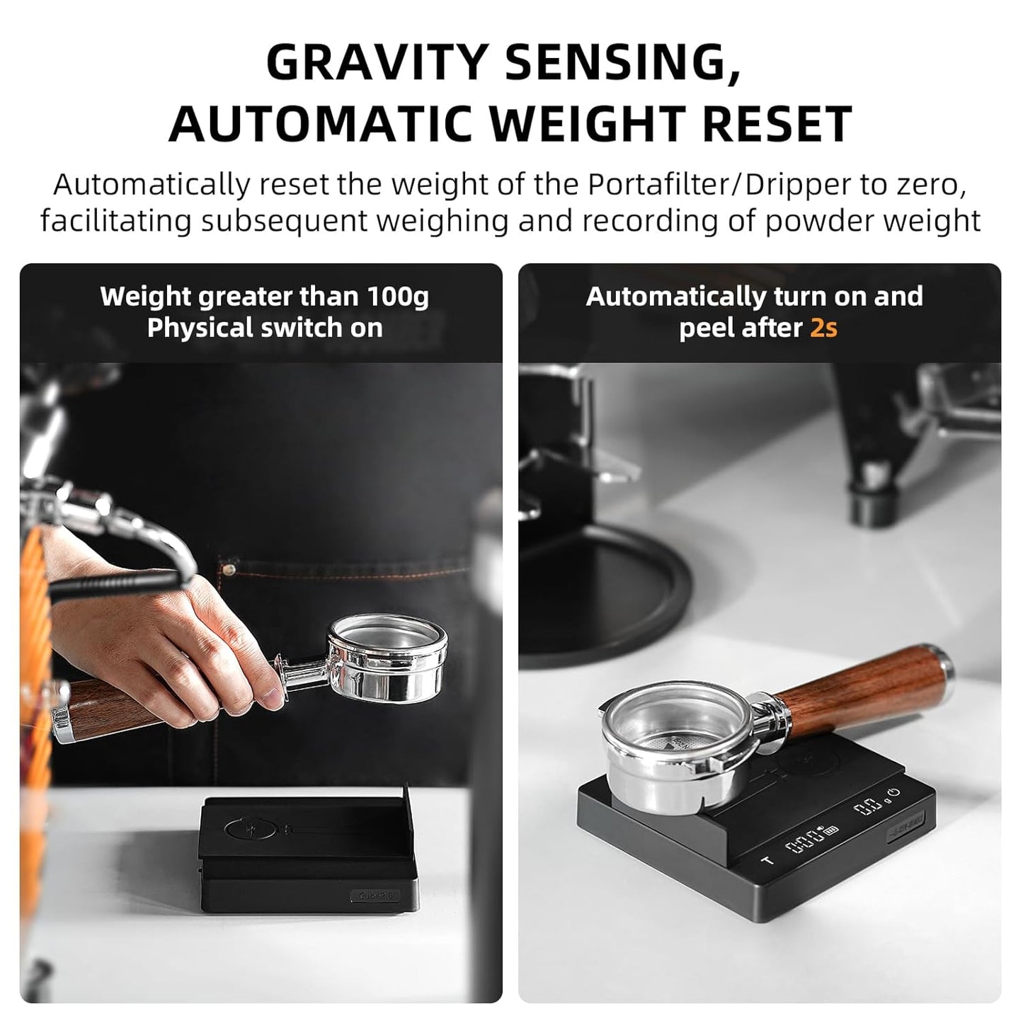 MHW-3BOMBER Mini Coffee Scale with Timer, 2kg/0.1g Rechargeable Espresso Scale,White Coffee Bean Scale with Manual/Smart Modes,Portable for Travel, ES6034W