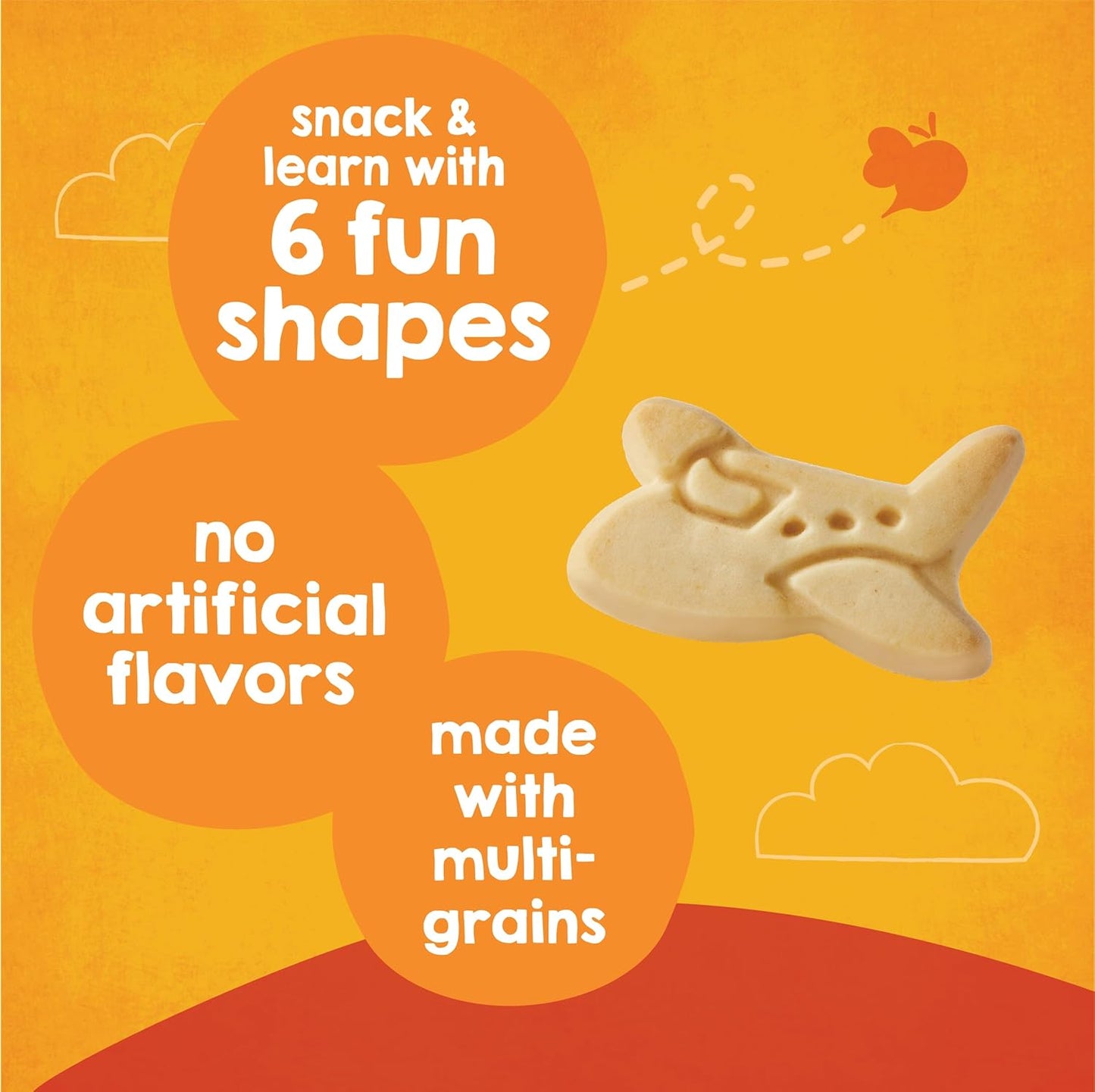 Happy Tot Organic Multi-Grain Cookies Toddler Snack, Fun Transportation Shapes, Vanilla, 4.4 Ounce (Pack of 5)