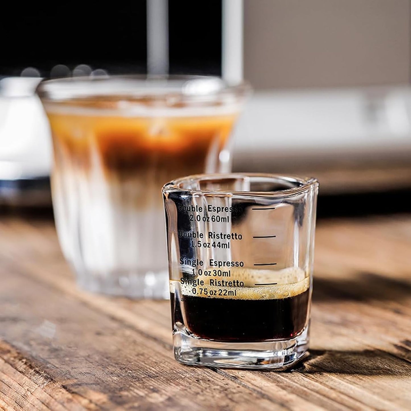 60ml Espresso Shot Glass,Heavy Sturdy Shot Glass Measuring Cup for Coffee,Milk,Cocktails,Tequila(Square-1pack)