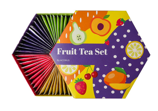ACORUS Fruit Luxury Tea Set - Assorted Fruit and Herbal Teas Box, Tea Gift Sets, Large Variety Pack, Perfect for Refreshing Iced Drinks, Sampler 6 Flavors, 60 Bags