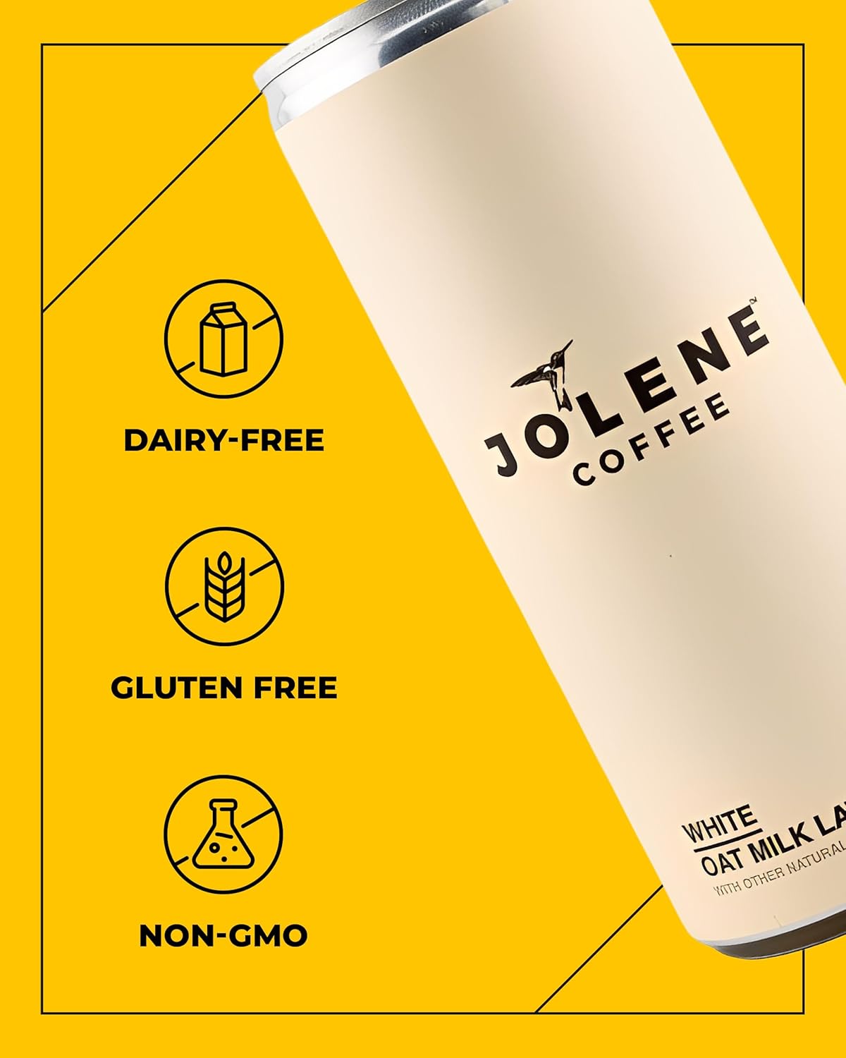 Jolene Coffee – Oat Milk Latte | 8oz Cans | Smooth, Bold, Dairy-Free, Gluten-Free, Non-GMO (24 Cans, Oat Milk Latte)