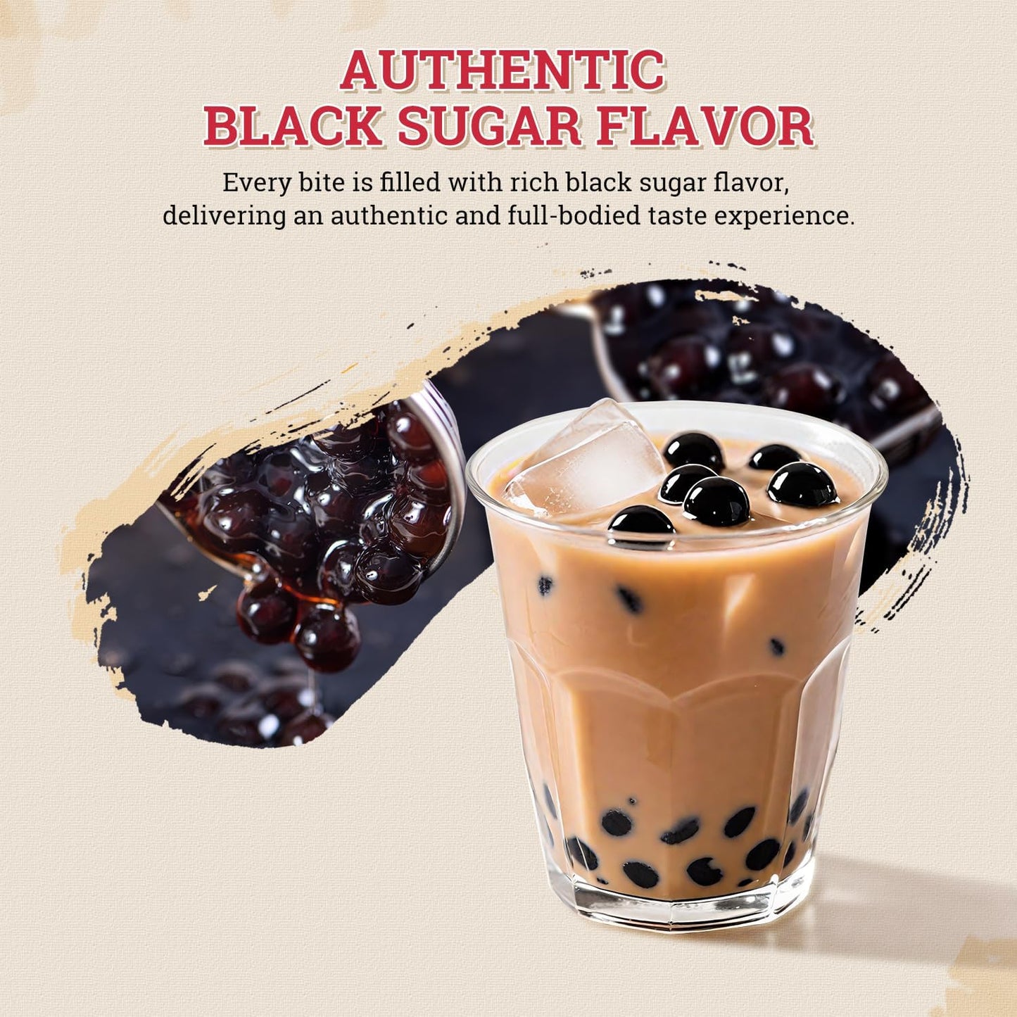 52USA Boba Tapioca Pearl, Black Sugar Flavor, Fresh Bubble Tea Pearl, 8.8 Oz (250 g), Black Tapioca Pearl For Bubble Tea, Ready in 5 Minutes (Pack of 1)
