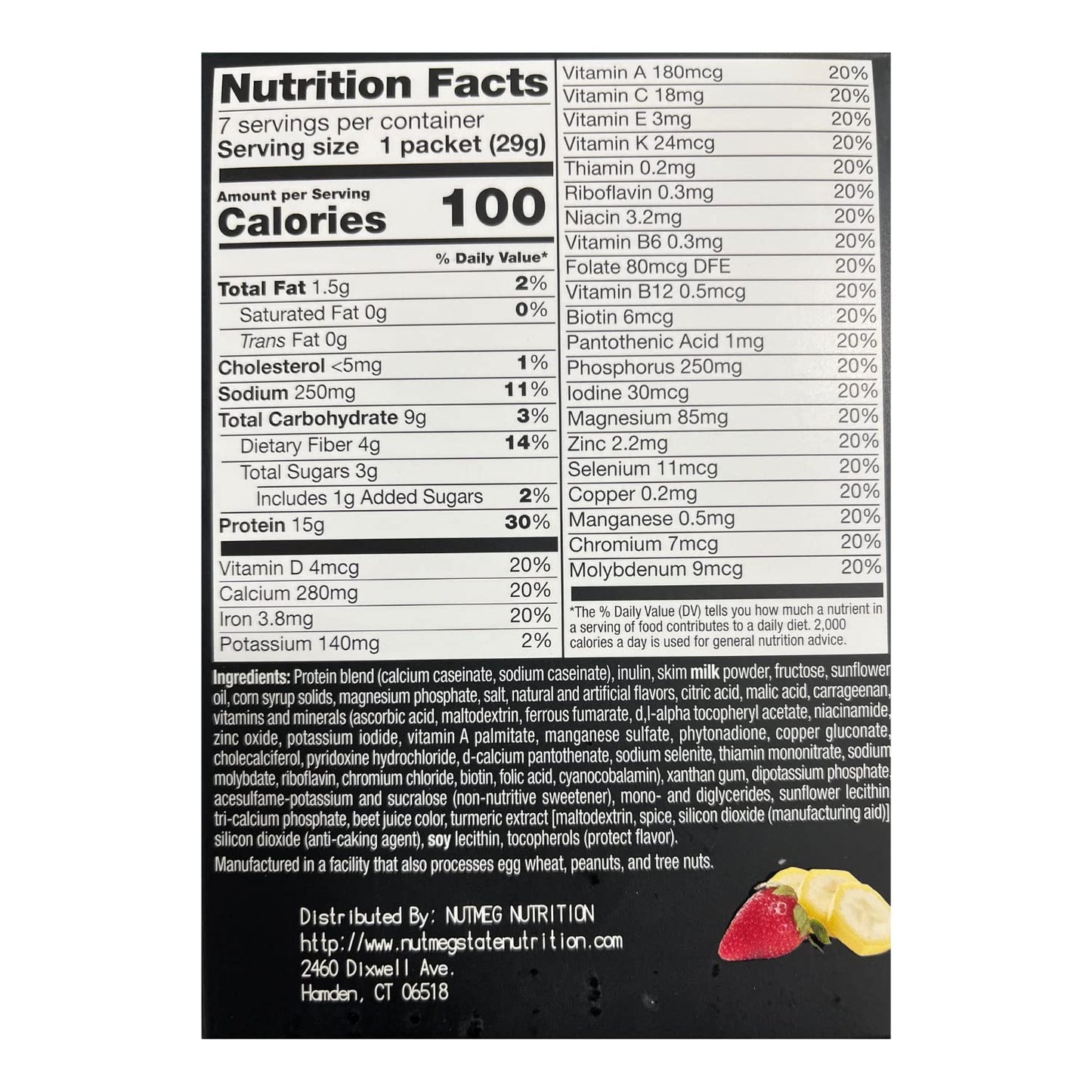 PROTIFIT - High Protein Pudding/Shake Mix, 15g Protein, Low Calorie, Low Fat, Low Carb, Aspartame Free, Idea Protein Compatible, Meal Replacement, 7 Servings Per Box (Strawberry Banana)