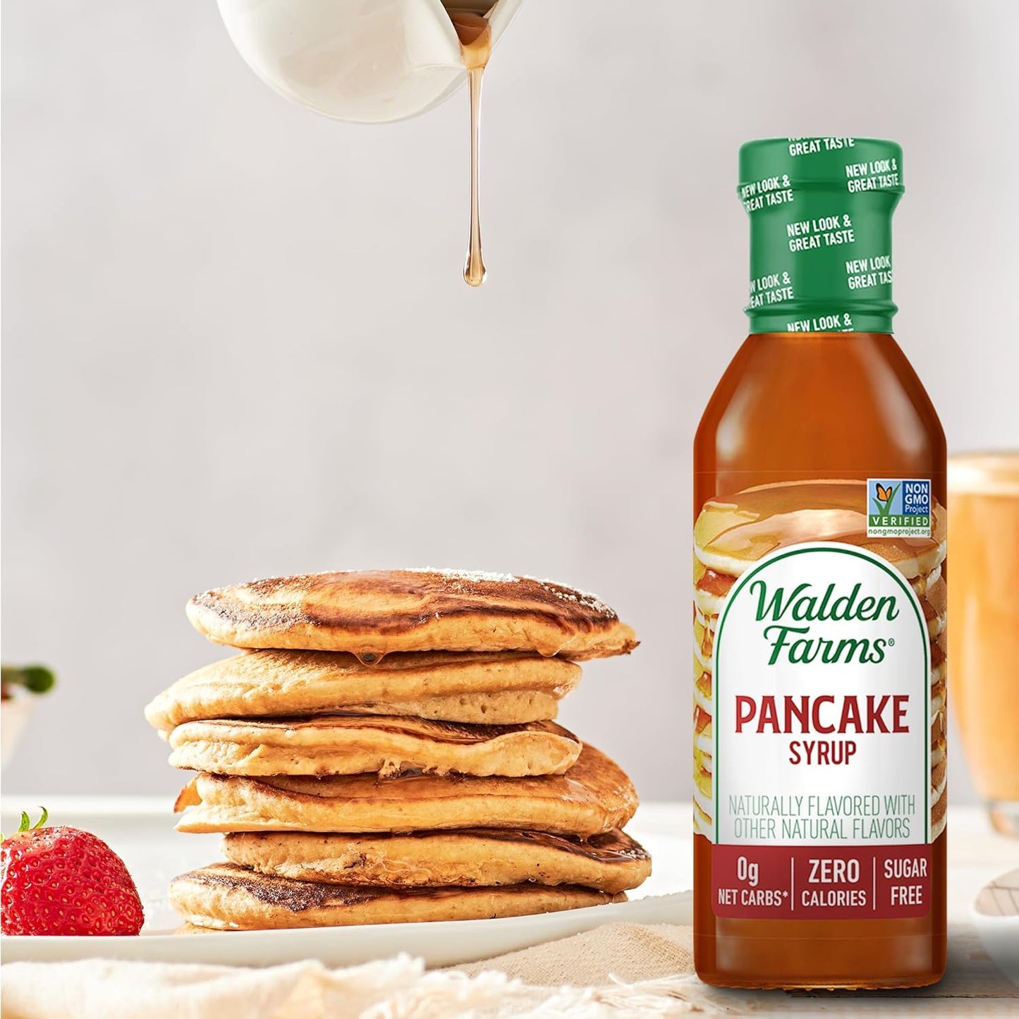 Walden Farms Pancake Syrup – Perfect for Pancakes, Waffles, Desserts – Zero Calorie, Sugar-Free, Low Carb, Keto-Friendly, Gluten-Free, Vegan – 12 oz Bottle