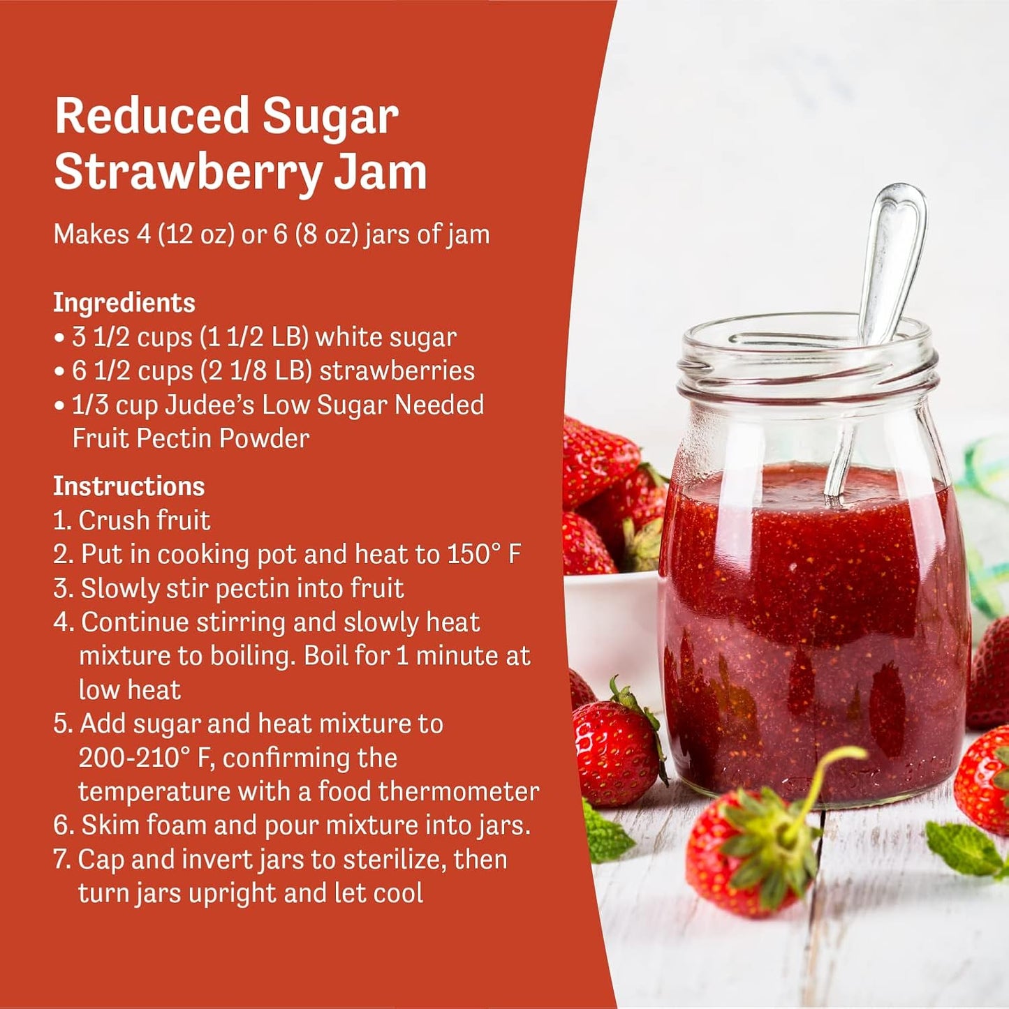 Judee's Fruit Pectin Powder Low Sugar Needed 6 oz - 100% Non-GMO and Vegan - Gluten-Free and Nut-Free - Made in USA - Great for Thickening - Use to Make and Stabilize Jams and Jellies