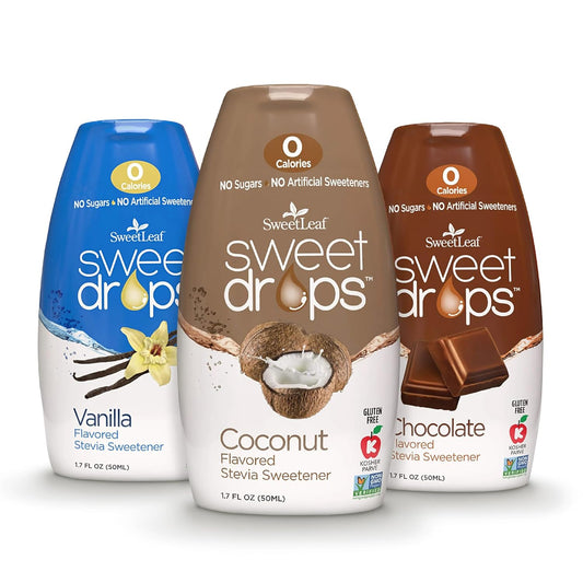 SweetLeaf Sweet Drops - Flavored Stevia Liquid Sweetener, Stevia Extract, Zero Calories, Gluten Free, Keto Friendly, Non GMO, Natural Flavor, Sugar Alternative - Variety Pack, 1.7 Fl Oz (Pack of 3)