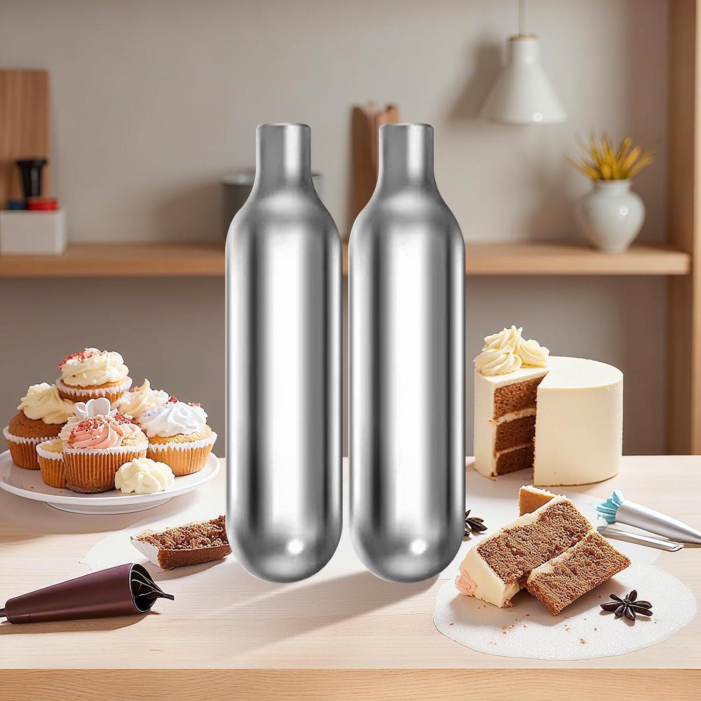 Whipped Cream Chargers - 8g Whip Cream Charger Cylinder Food Grade Original Flavor With Long Shelf Life, Premium Leak Proof Steel, Perfect for Desserts, Cake, Beverages and Gourmet Dishess