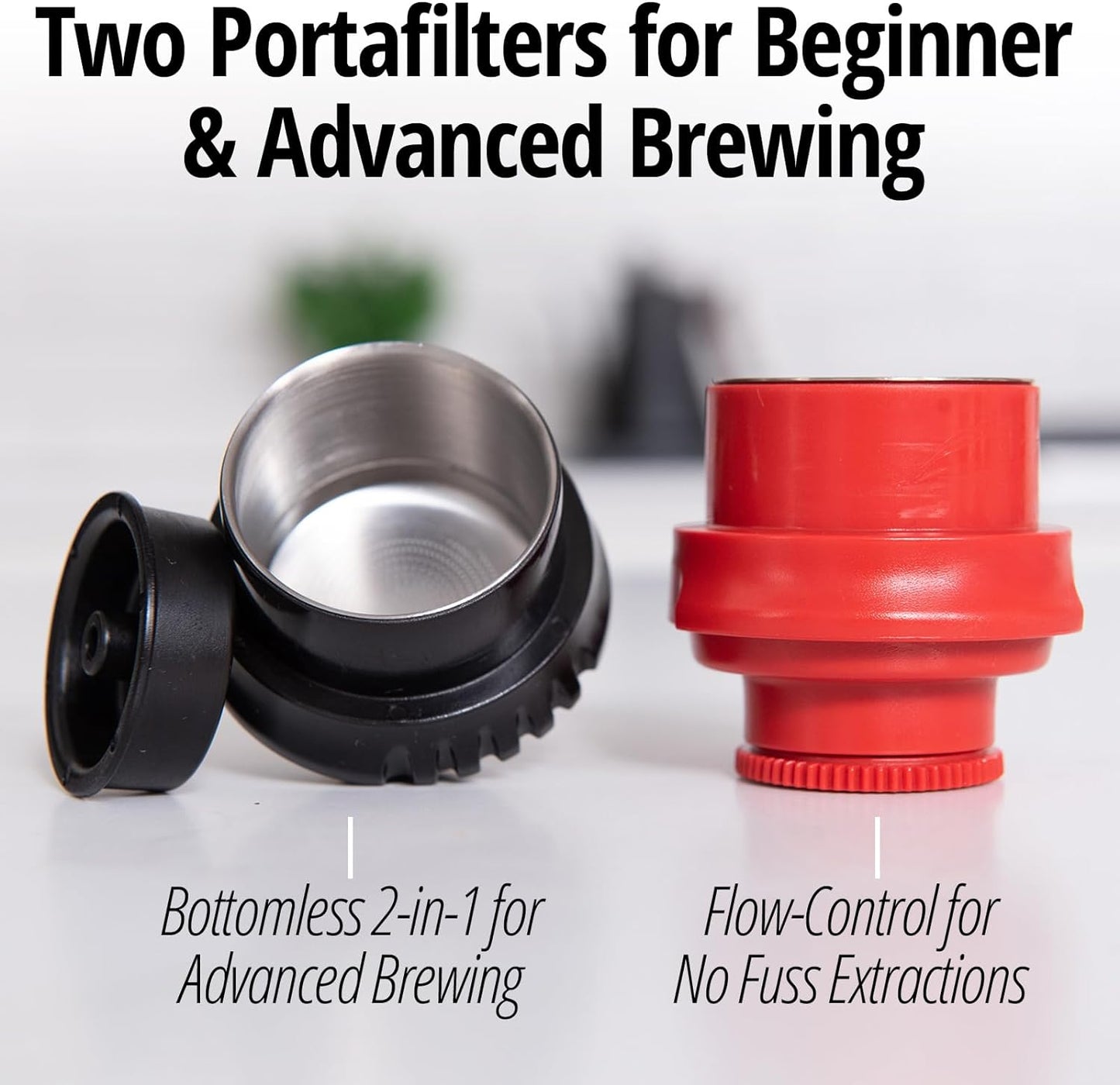 Flair The NEO Flex with Carrying Case: UPDATED Direct Lever Manual Espresso Maker for Beginners and Travel - Pressure Gauge for 9 BAR Brewing Included