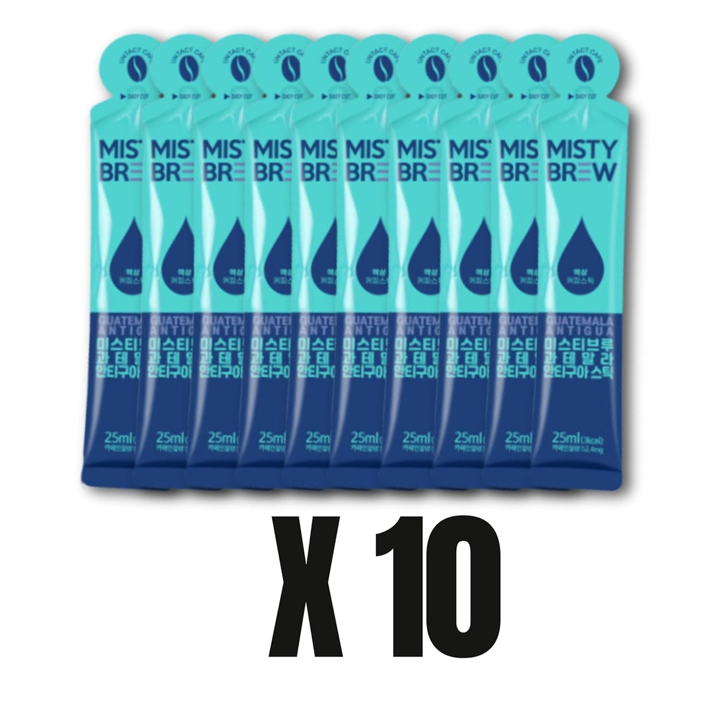 Cold Brew Coffee Concentrate liquid, Single Serve Coffee Sticks, MistyBrew, Imported from Korea, Premium coffee (10 stickes, Antigua)