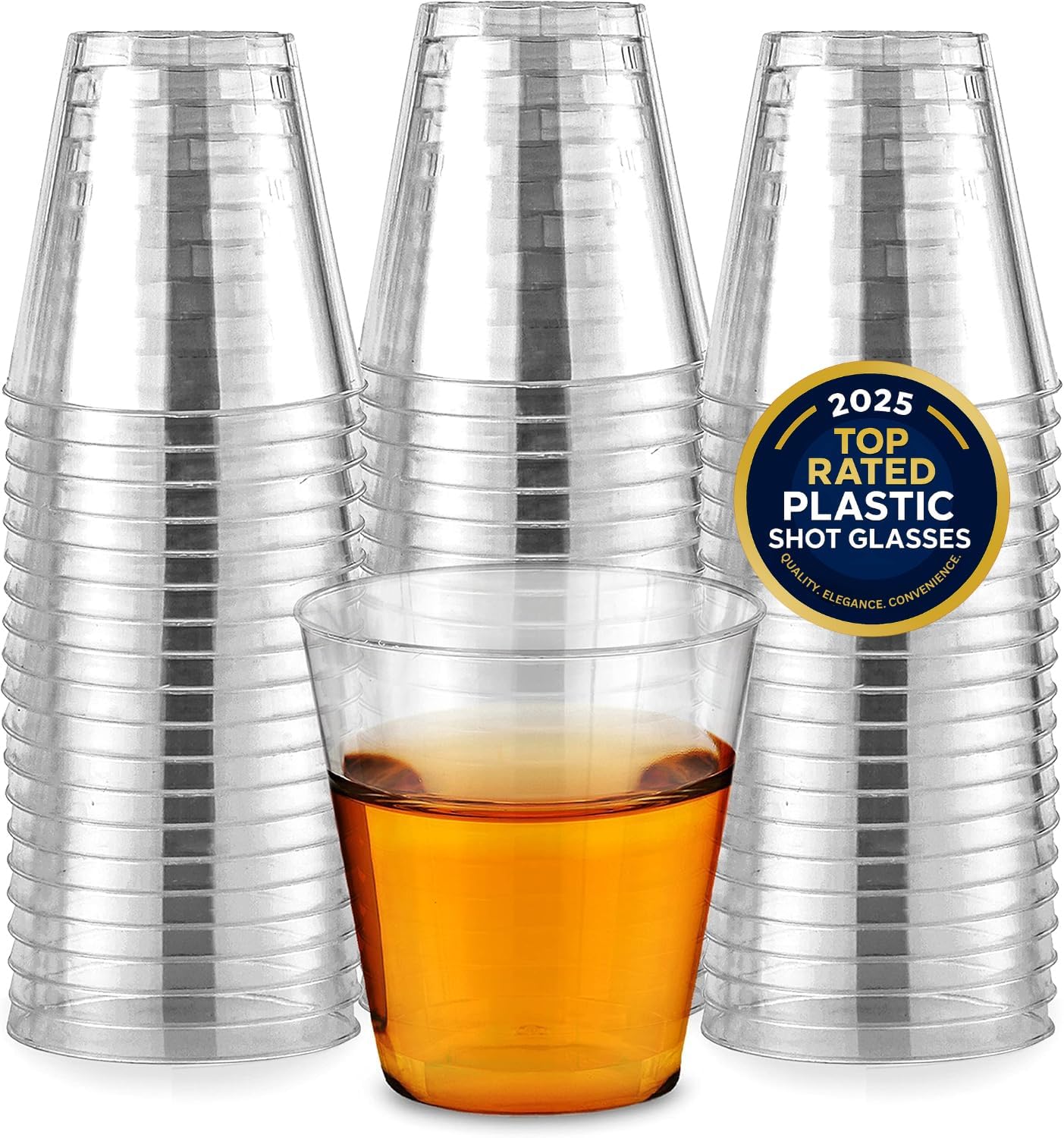 Stock Your Home 2 oz Shot Glasses - 250 Mini Plastic Shot Glasses (2oz) Clear Disposable Cups for Jello Shots, Wine Tasting, Liquor, Whiskey, Pudding, Sample Cup for Halloween and Elegant Parties