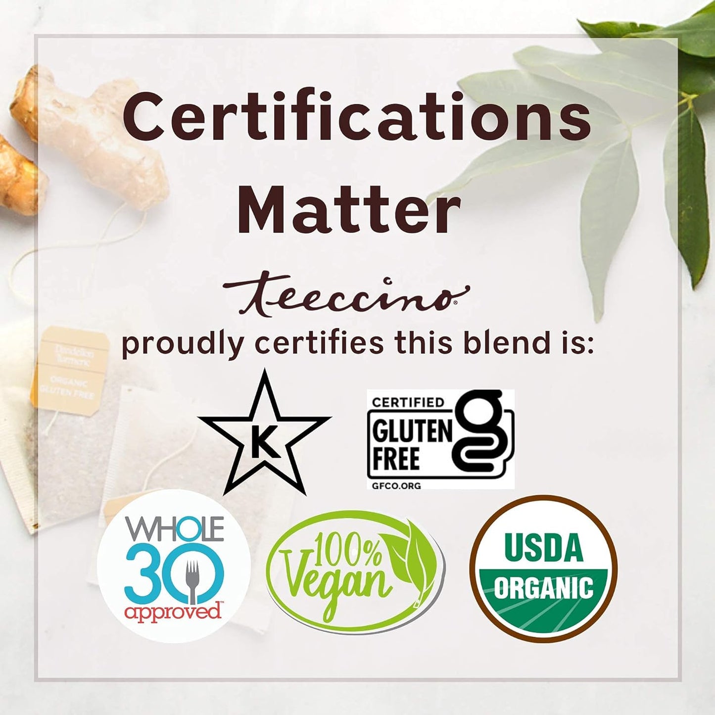 Teeccino Dandelion Turmeric Herbal Coffee - Caffeine-Free Coffee Alternative with Prebiotics, Gluten Free, Acid Free, Organic - Medium Roast, 10 oz