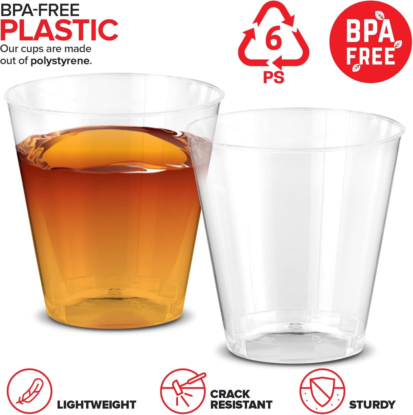 Stock Your Home 1.5 oz Shot Glasses (2000 Pack) - Clear Plastic Disposable Shot Cups for Jello Shots - Sample Cups for Food and Wine Tasting - Mini Party Cups for Condiments, Dipping Sauce, Holidays