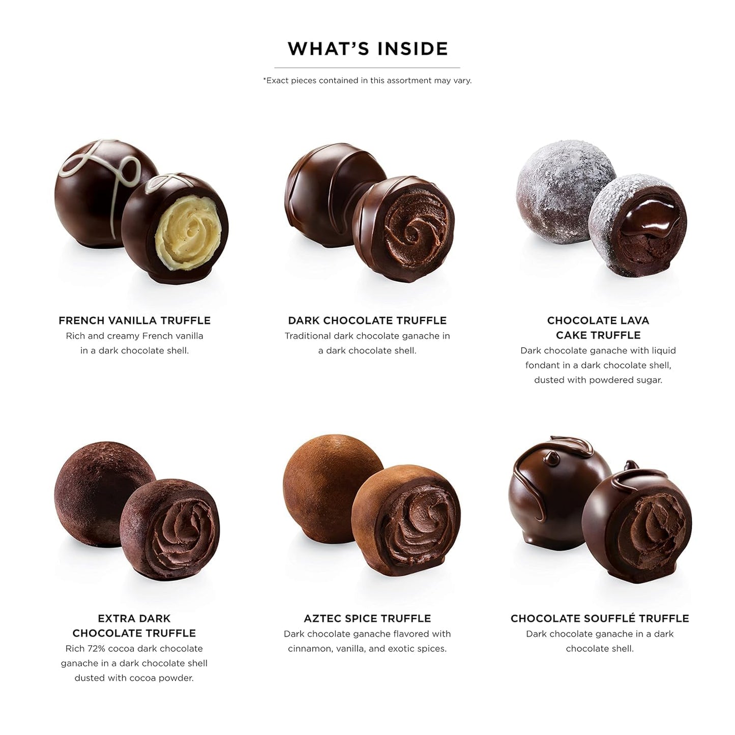 Godiva Chocolatier Assorted Dark Chocolate Truffle Gift Box for Birthday, Thank You, Anniversary, Congratulations Gift Basket Gourmet Candy with Creamy Ganache in Dark Chocolate, 6pc