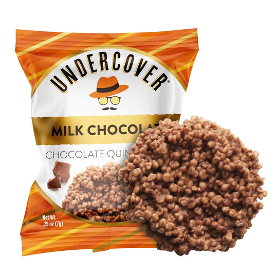 Undercover Snacks Chocolate Quinoa Crisps - Milk Chocolate | 70-Count, Individually Wrapped Crisps | Gluten Free, Nut-Free, Allergen Friendly, Kosher, NOT AIRLINE SIZE