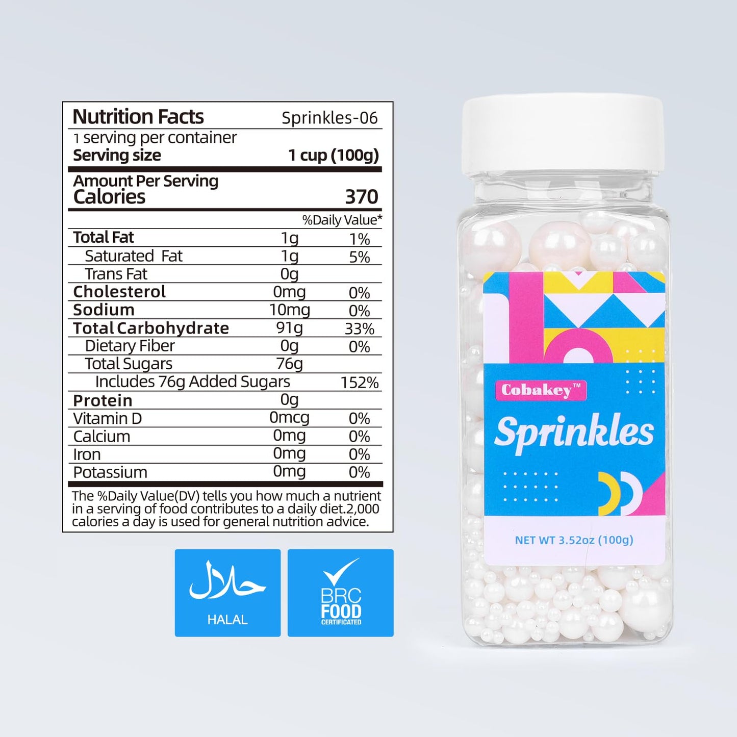 White Pearls Sprinkles for Cake Decorating 3.5 Ounces, Edible Sugar Candy Cupcake Topper, Cookies, Ice Cream Toppings Cake Decorations for Wedding Party Anniversary