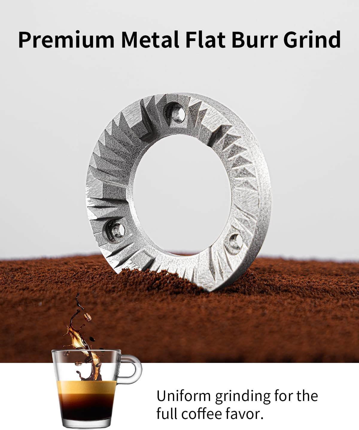 SHARDOR Electric Burr Coffee Bean Grinder for Home Use, 40 Grind Settings with 50-Second Adjustable Timer, One-Touch Espresso Grinder, Black