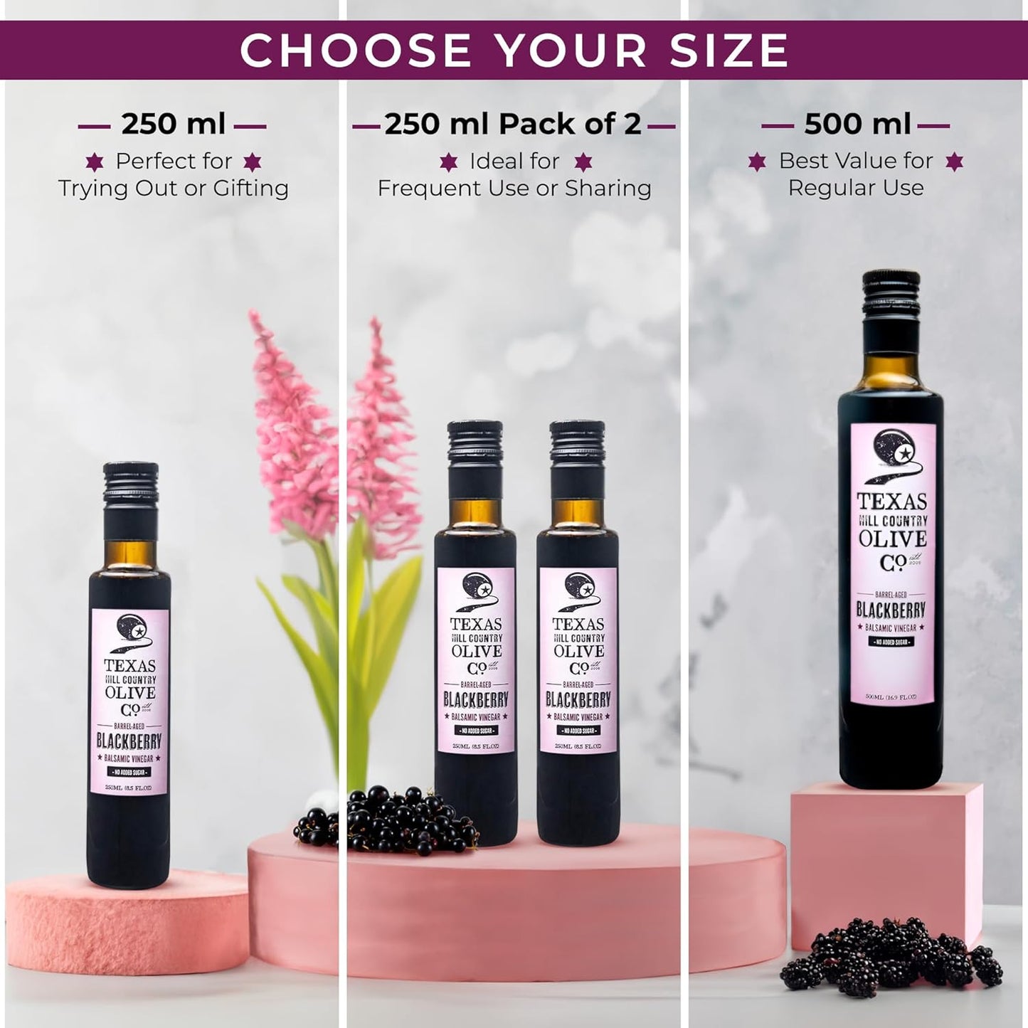 White Lemon Balsamic Vinegar - Gourmet Barrel Aged Infused Balsamic Vinegar - Great for Dressing Dipping Glazing - No Artificial Flavors or Added Sugar - Made in Texas (16.9 oz)