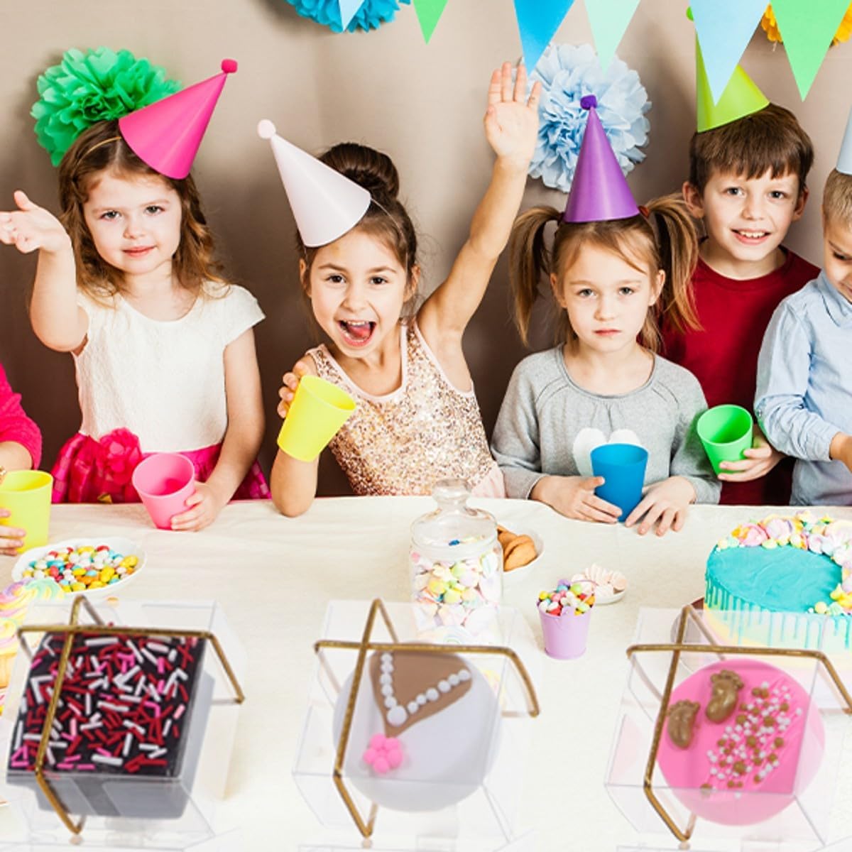 RomanticBaking 50pcs Clear Single Chocolate Covered Ore Cookies Macaron Box for Wedding Favors Baby Shower 2.17"×2.17"×1.38" Inch Party Favor Box for Candy Chocolate Donut