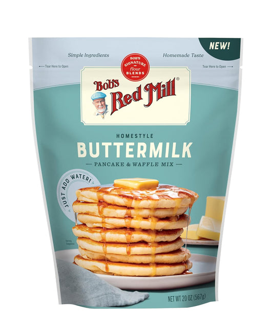Bob's Red Mill Signature Buttermilk Pancake Mix, 20oz (Pack of 1)- Just Add Water, Makes 32-40 Pancakes per Bag